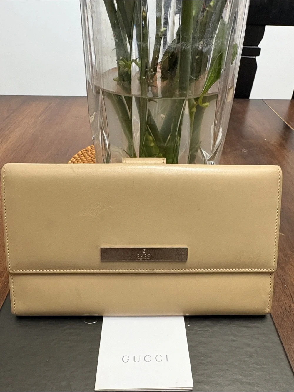 Low start Gucci Vtg Leather Flap Continental Wallet in a box. In GUC. Authentic - Picture 1 of 15